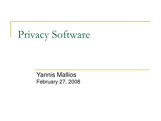 Privacy Software