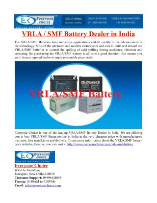 VRLA/SMF Battery Dealer in India
