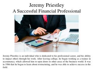 Jeremy Priestley - A Successful Financial Professional