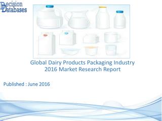 Global Dairy Products Packaging Market 2016: Industry Trends and Analysis