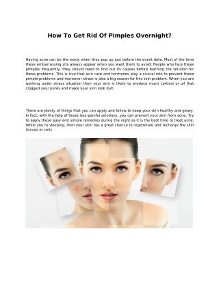 How to get rid of pimples overnight