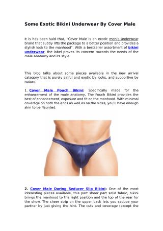 Some Exotic Bikini Underwear By Cover Male