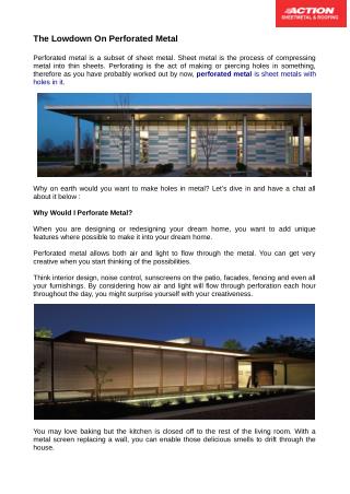 The Lowdown On Perforated Metal