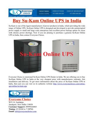 Buy Su-Kam Online UPS in India