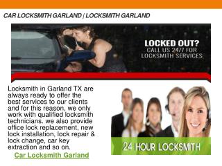 Car Locksmith Garland| Locksmith Garland