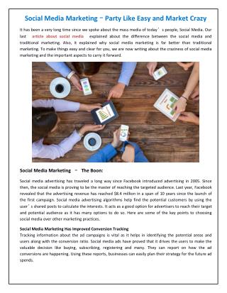 Social Media Marketing – Party Like Easy and Market Crazy