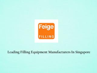 Filling Equipment Manufacturers