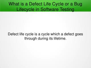 What is a Defect Life Cycle in Software Testing