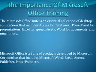 The Importance Of Microsoft Office Training