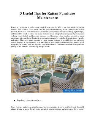 3 Useful Tips for Rattan Furniture Maintenance