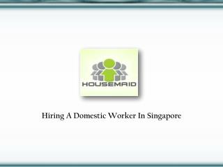 Domestic Maid In Singapore