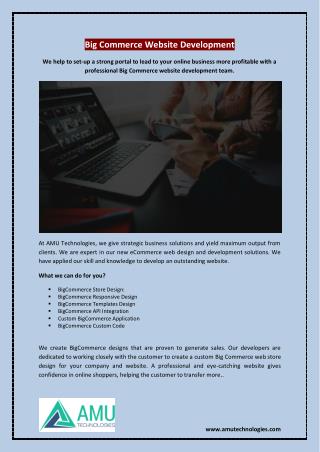 Big Commerce Website Development Services