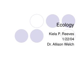 Ecology