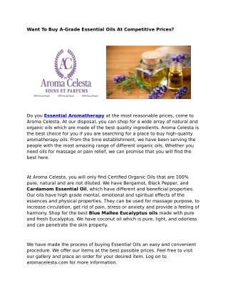 Essential Organic Oils