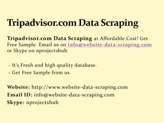 Tripadvisor.com Data Scraping