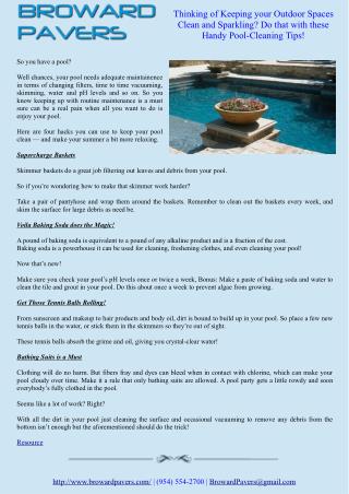 Thinking of Keeping your Outdoor Spaces Clean and Sparkling? Do that with these Handy Pool-Cleaning Tips!