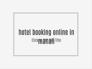 hotel booking online in manali