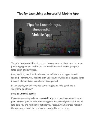 Tips for Launching a Successful Mobile App