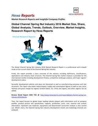 Global Channel Spring Nut Industry 2016 Market Size, Share, Global Analysis, Trends, Outlook, Overview, Market Insights,