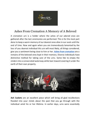 Ashes From Cremation A Memory of A Beloved