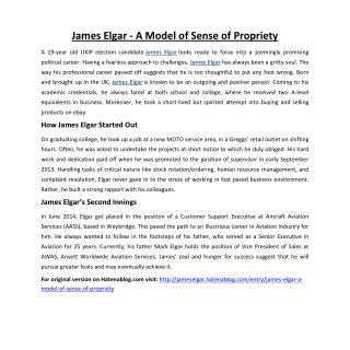 James Elgar - A Model of Sense of Propriety