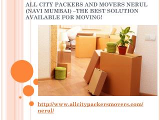 Packers and Movers in Nerul (Navi Mumbai) -All City Packers and Movers®