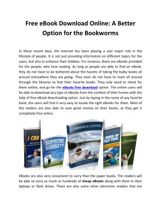 Free eBook Download Online: A Better Option for the Bookworms