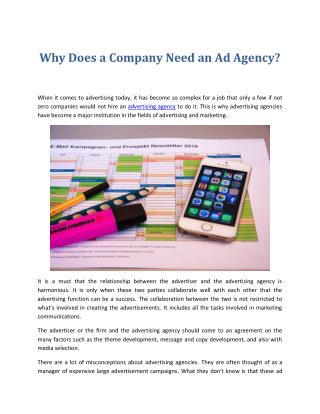 Why Does a Company Need an Ad Agency?