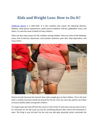 Kids and Weight Loss: How to Do It?