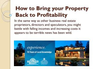 How to Bring your Property Back to Profitability