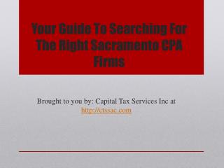 Your Guide To Searching For The Right Sacramento CPA Firms