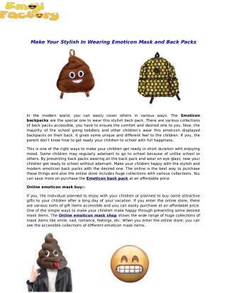 Online Emoticon Mask Shop