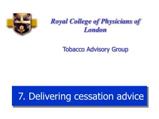 7. Delivering cessation advice