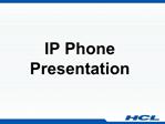IP Phone Presentation