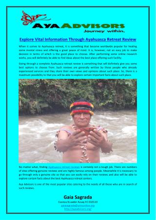 Explore Vital Information Through Ayahuasca Retreat Review