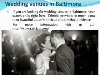 Rehearsal dinner places in Baltimore