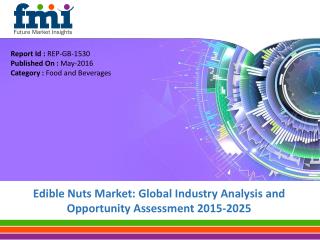 Edible Nuts Market to Witness 5.0% CAGR through 2025 to Surpass US$ 100 Bn in Revenues