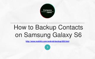 How to backup contacts on Samsung Galaxy S3/4/5/6/7