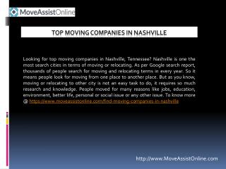 Top Moving Companies in Nashville