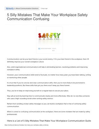 5 Silly Mistakes That Make Your Workplace Safety Communication Confusing