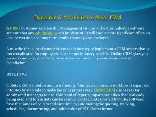 Dynamic & All-Inclusive Solar CRM