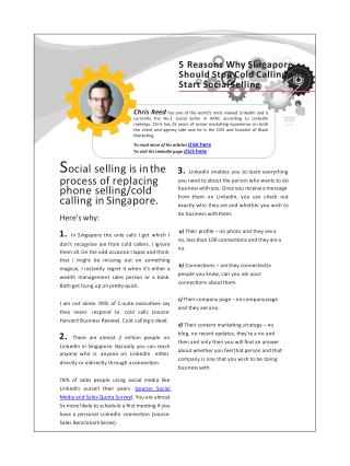 5 reasons why Singapore should stop cold calling and start social selling