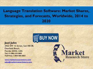 Language Translation Software Market 2016: Global Industry Size, Share, Growth, Analysis, and Forecasts to 2021