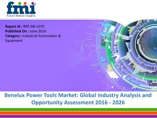 Benelux Power Tools Market Will hit at a CAGR of 3.9% from 2016 to 2026