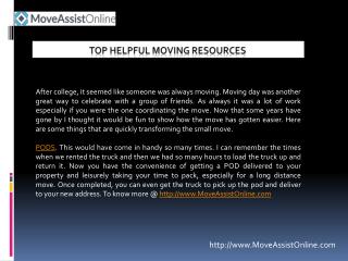 List of Top Helpful Moving Resources