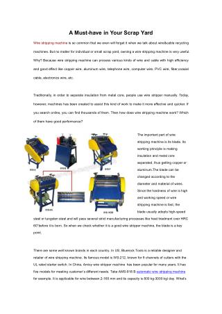 Is Wire Stripping Machine Useful?