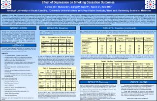 Effect of Depression on Smoking Cessation Outcomes