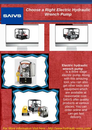 Choose a Right Electric Hydraulic Wrench Pump