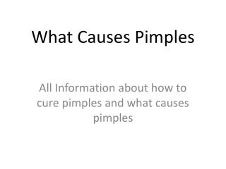 What Causes Pimples