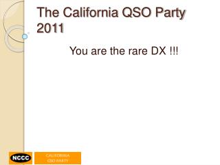 The California QSO Party 2011